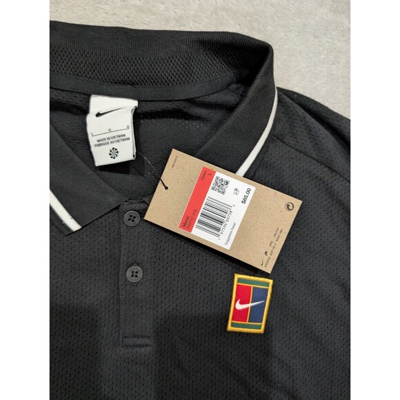 Nike Court Heritage Tennis Logo Polo Shirt Black Men’s Large RARE NEW NWT $85 - Picture 4 of 6